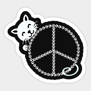 Peace Cat Sticker